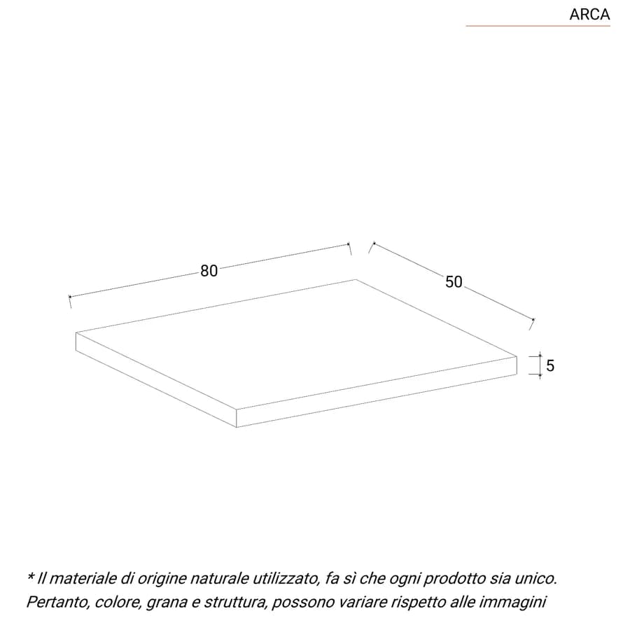 Mensola portalavabo sospesa 80 cm in legno teak - Arca