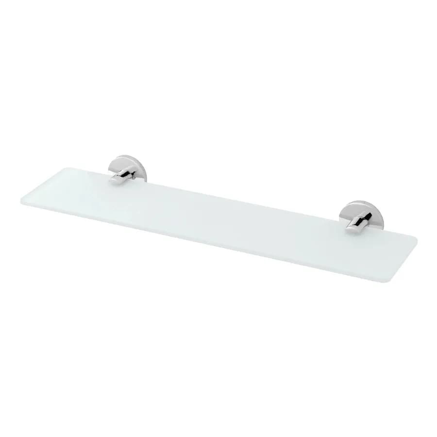 Mensola rettangolare per bagno in acciaio e vetro satinato - Linea Bora