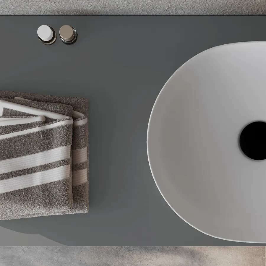Mensolone bagno 10 h sospeso 100 cm in legno grigio ombra chiaro - Plain