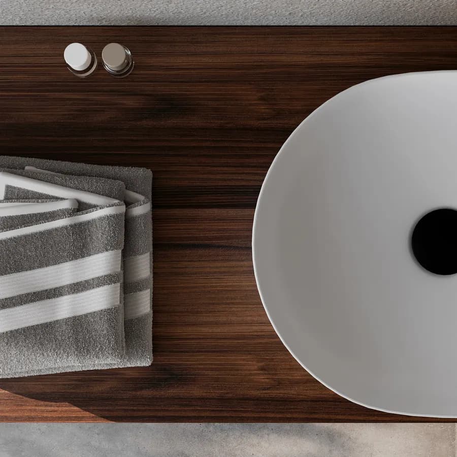 Mensolone bagno 10 h sospeso 100 cm in legno rovere deciso - Plain