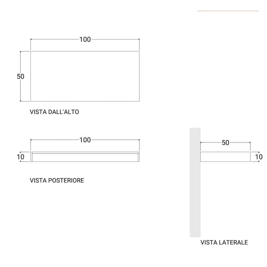 Mensolone bagno 10 h sospeso 100 cm in legno rovere deciso - Plain