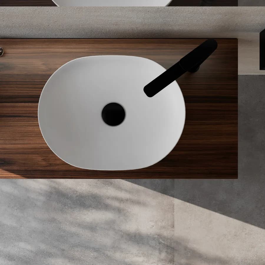 Mensolone bagno 10 h sospeso 120 cm in legno rovere deciso - Plain