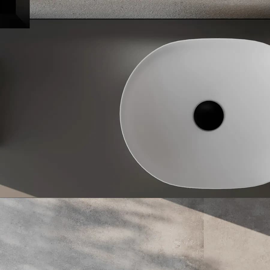 Mensolone bagno 10 h sospeso 140 cm in legno grigio ombra - Plain