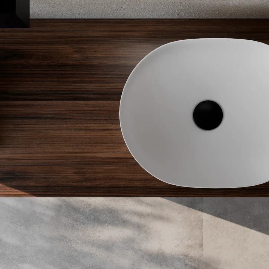Mensolone bagno 10 h sospeso 140 cm in legno rovere deciso - Plain