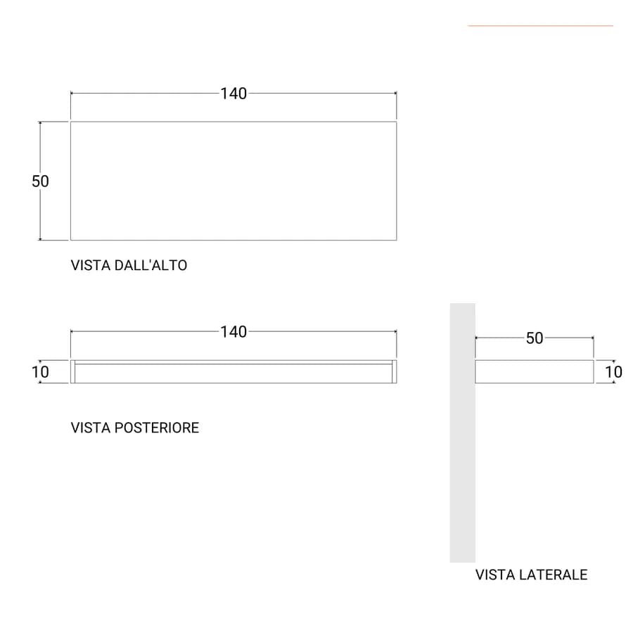 Mensolone bagno 10 h sospeso 140 cm in legno rovere deciso - Plain