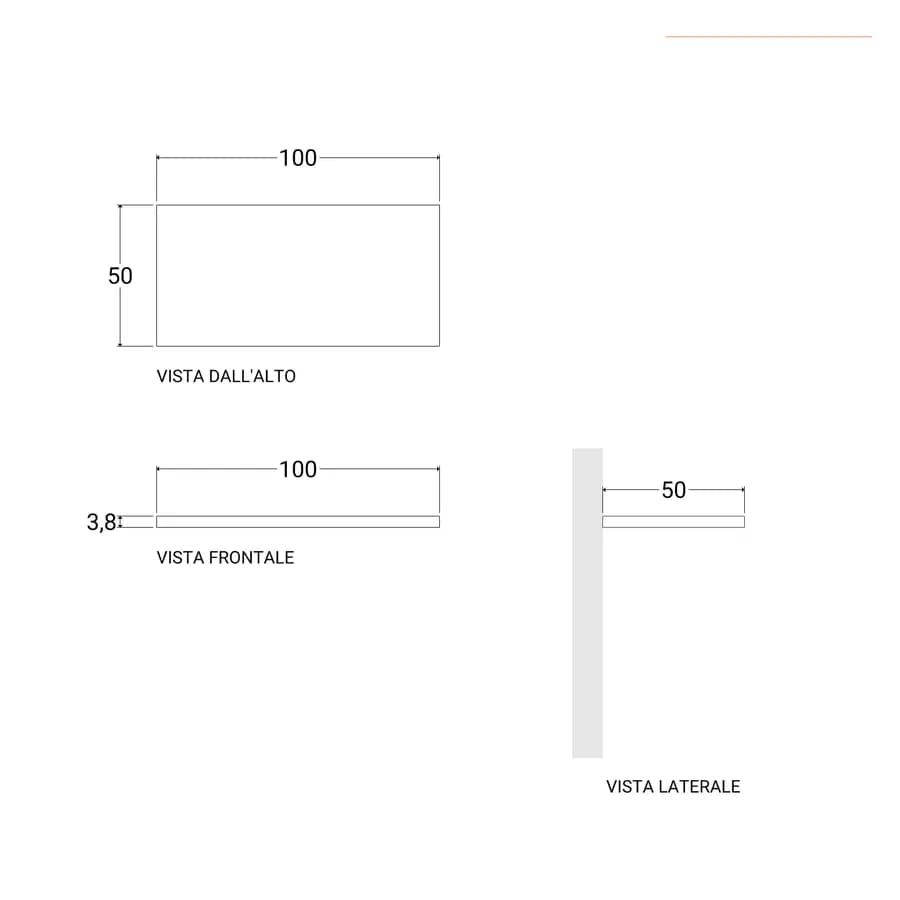 Mensolone bagno 3,8 h sospeso 100 cm in legno rovere bianco - Plain