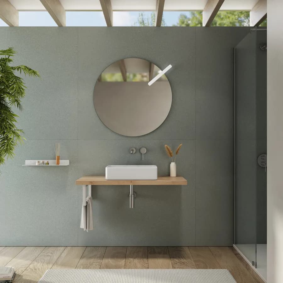 Mensolone bagno 3,8 h sospeso 110 cm in legno rovere gold - Plain
