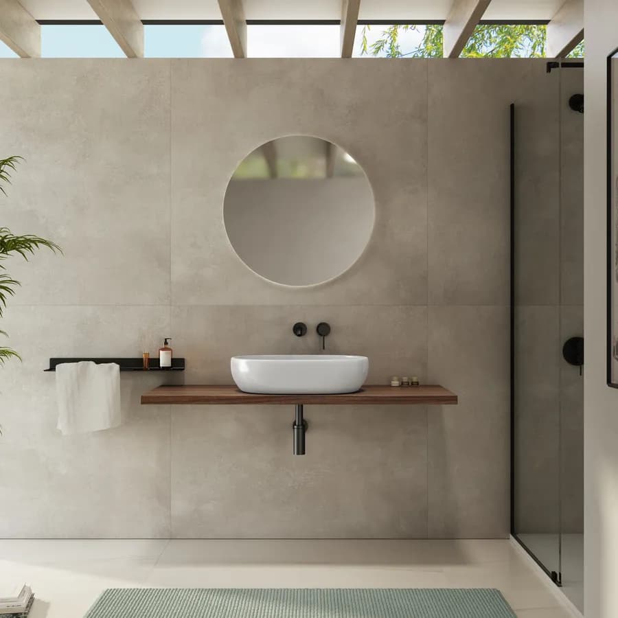 Mensolone bagno 3,8 h sospeso 120 cm in legno rovere deciso - Plain