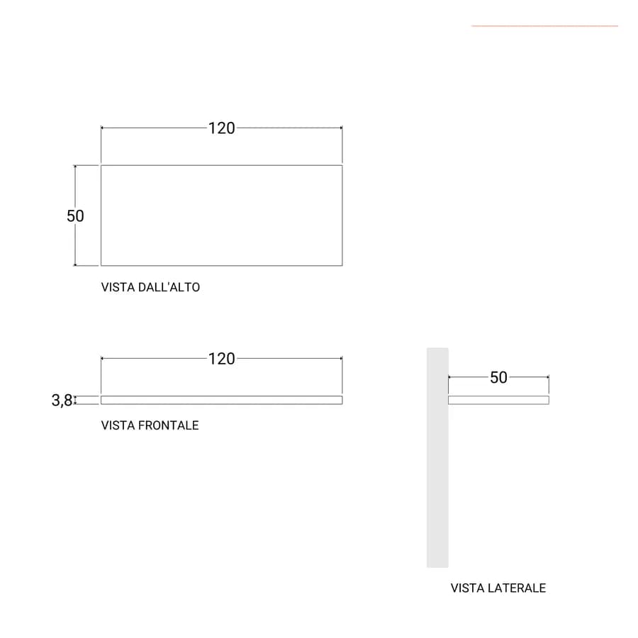 Mensolone bagno 3,8 h sospeso 120 cm in legno rovere deciso - Plain