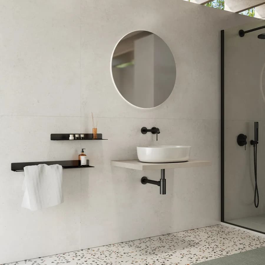 Mensolone bagno 3,8 h sospeso 60 cm in legno argilla - Plain