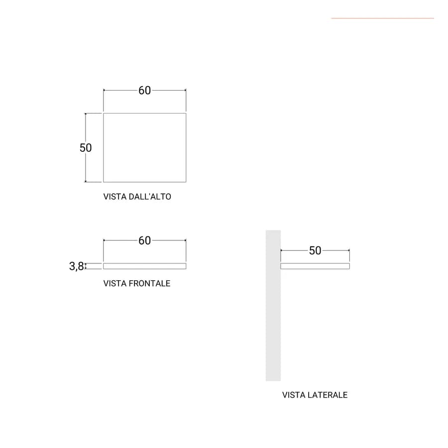 Mensolone bagno 3,8 h sospeso 60 cm in legno rovere deciso - Plain