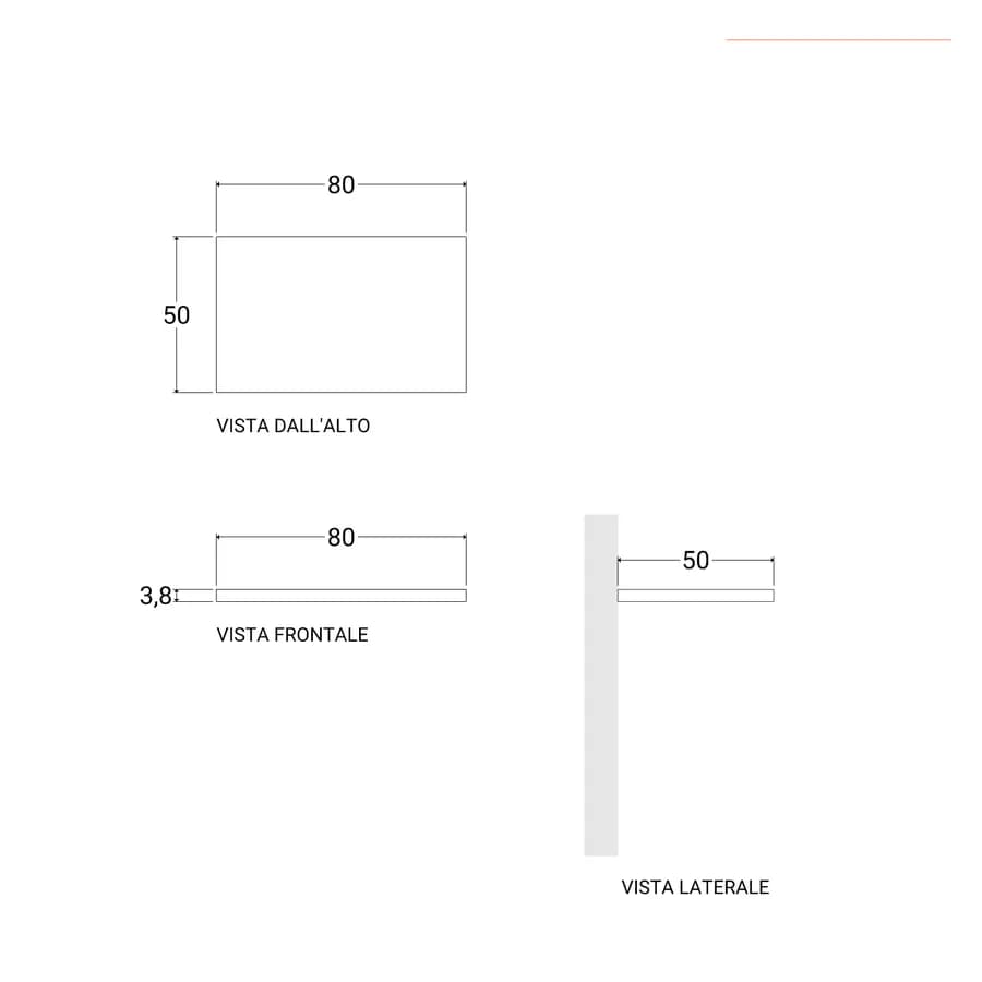 Mensolone bagno 3,8 h sospeso 80 cm in legno rovere grigio - Plain