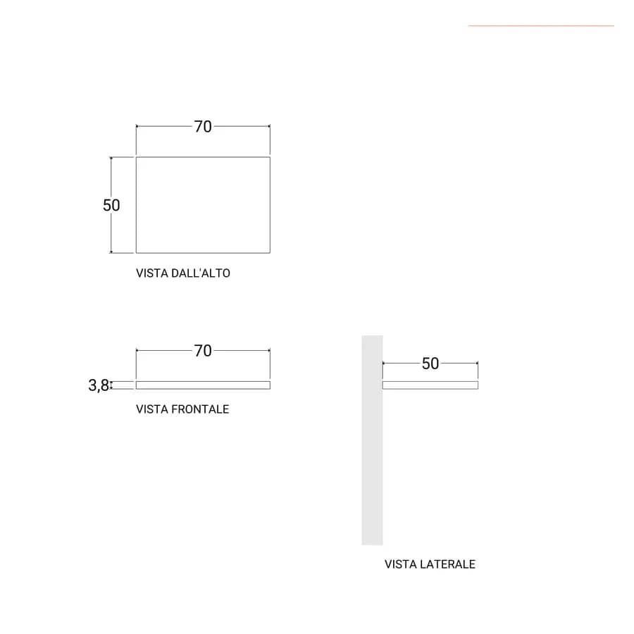 Mensolone bagno 70 cm con cassetto sospeso 50 cm in legno rovere bianco - Plain