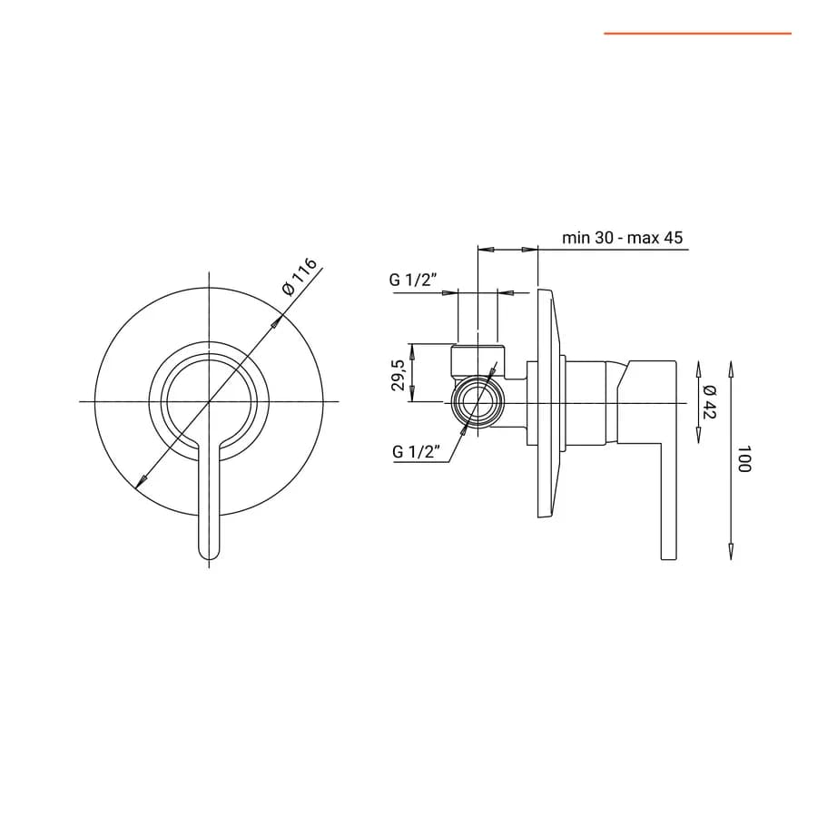 Miscelatore incasso doccia monocomando bianco opaco - Gun di Jacuzzi - Rubinetteria
