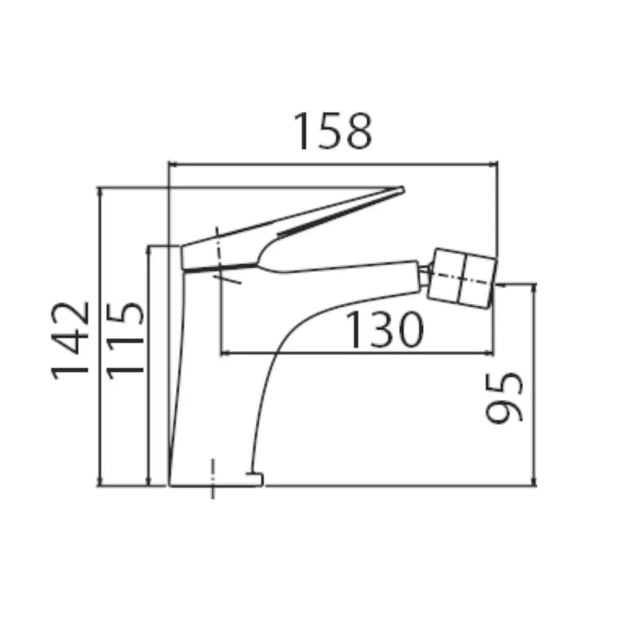Miscelatore bidet in ottone cromo - Poet