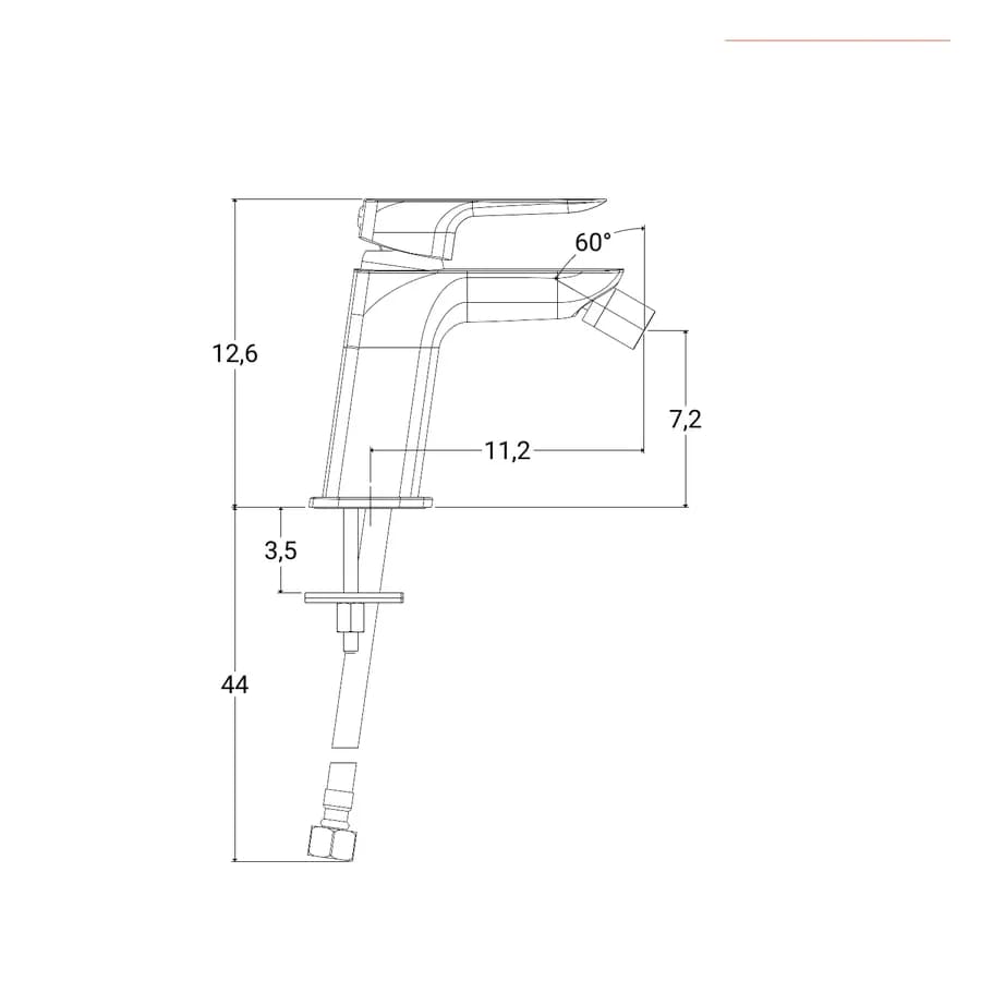 Miscelatore bidet in ottone cromo X9 di Jacuzzi - Rubinetteria