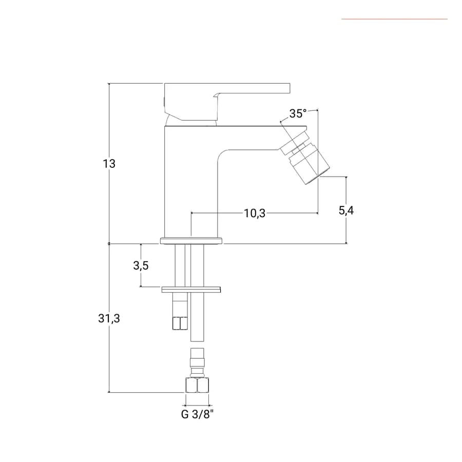 Miscelatore bidet Jacuzzi - Rubinetteria Flag per piletta di scarico in ottone nero opaco