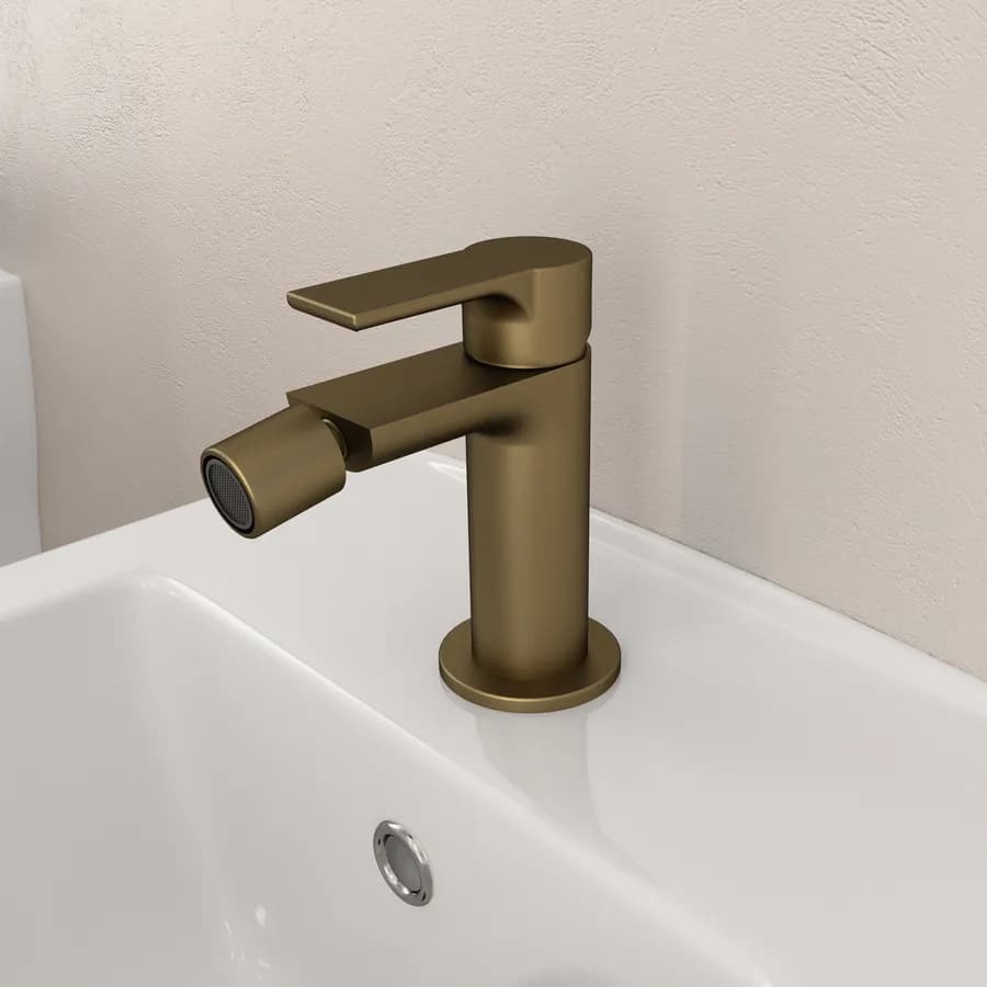 Miscelatore bidet senza scarico oro satinato - Coral