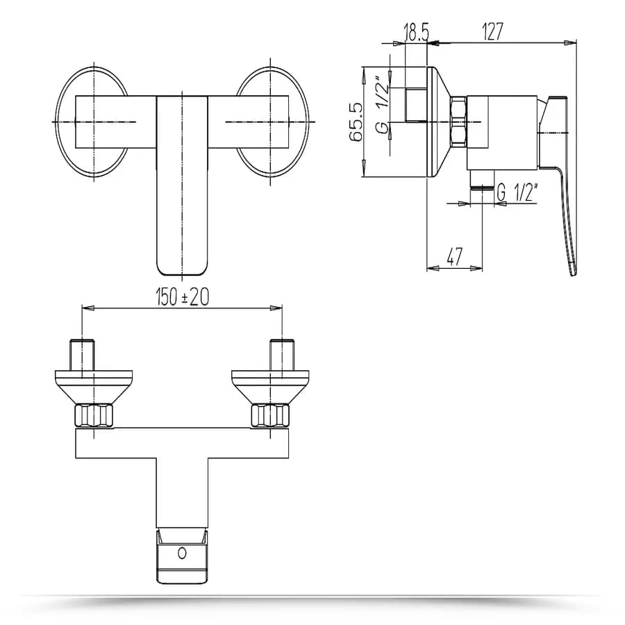Miscelatore doccia per esterno 17 cm rubinetteria Jacuzzi - Rubinetteria Tanka con leva monocomando