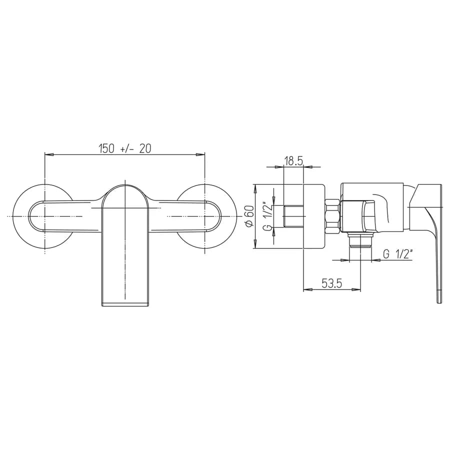Miscelatore esterno doccia Jacuzzi - Rubinetteria Plaza design moderno arredo bagno