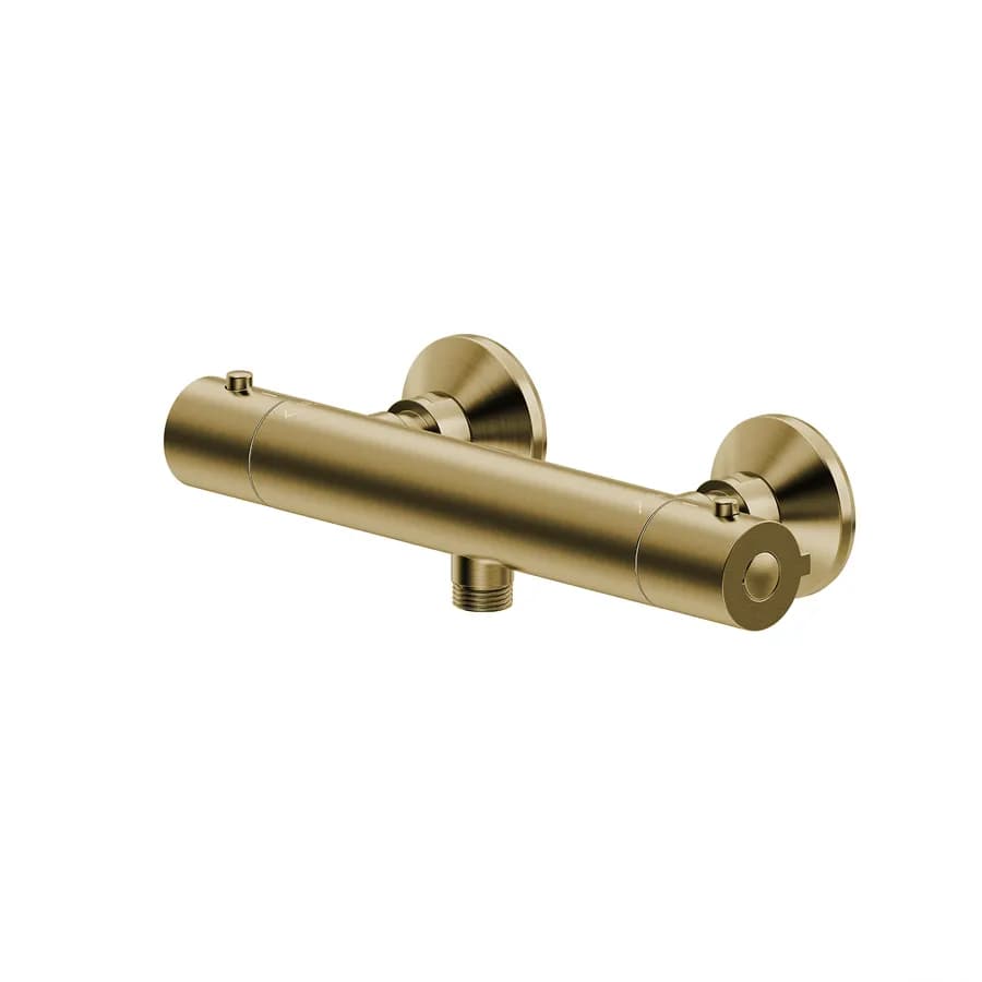 Miscelatore esterno doccia termostatico in ottone oro spazzolato anti-impronta - Key
