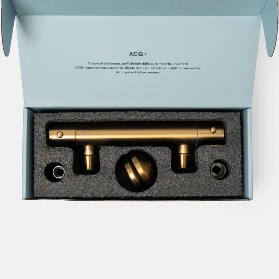 Miscelatore esterno doccia termostatico in ottone oro spazzolato anti-impronta - Key