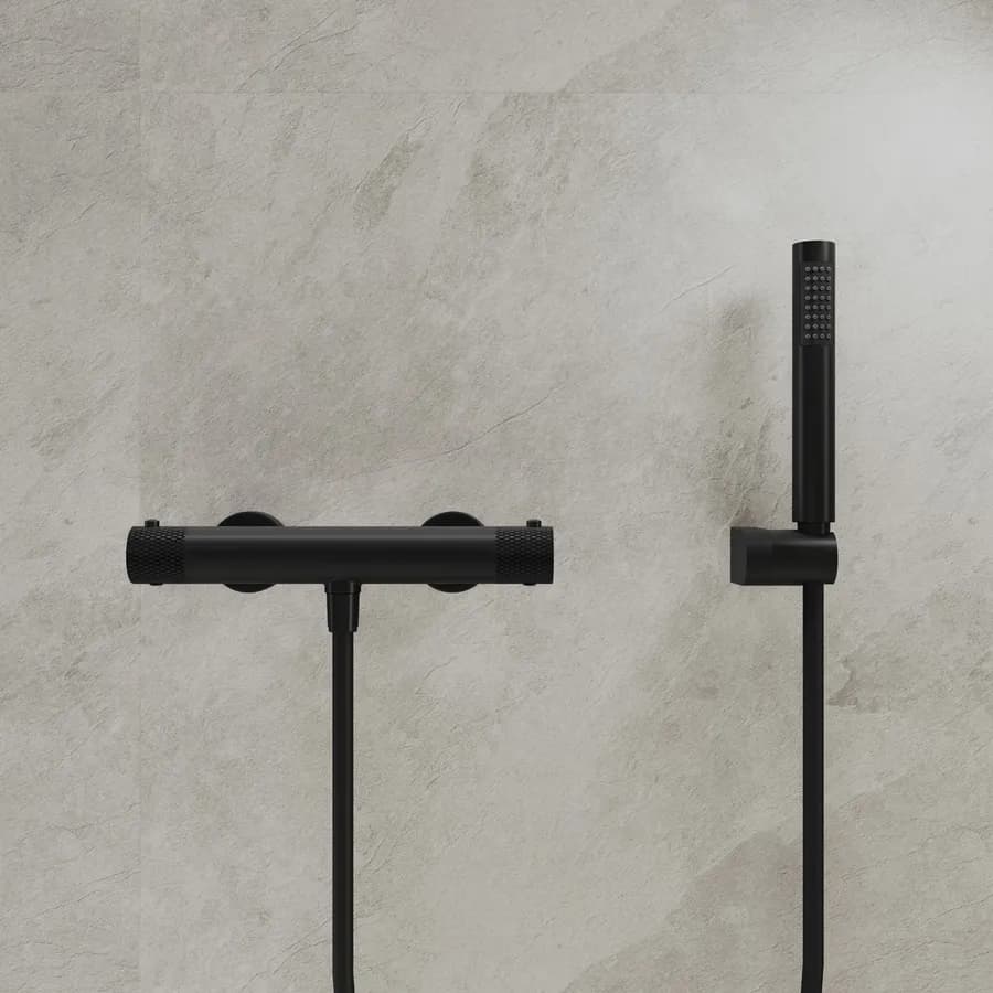 Miscelatore esterno doccia termostatico nero opaco - Crystal