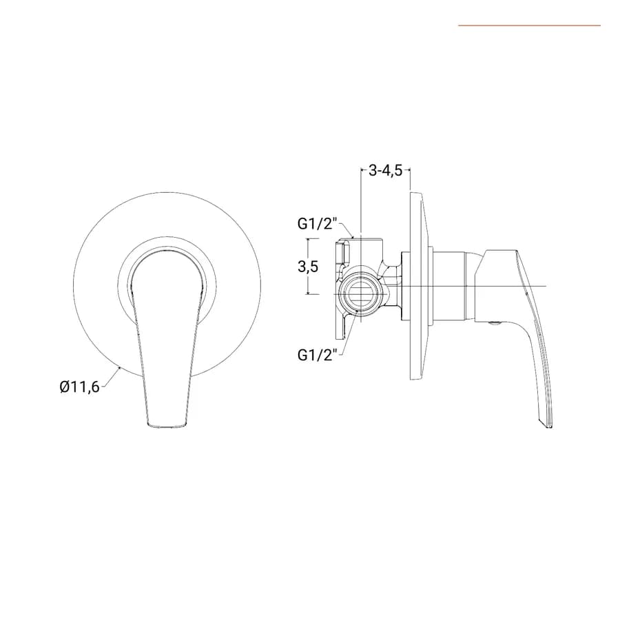 Miscelatore incasso doccia cromo di Jacuzzi Rubinetteria - Luce