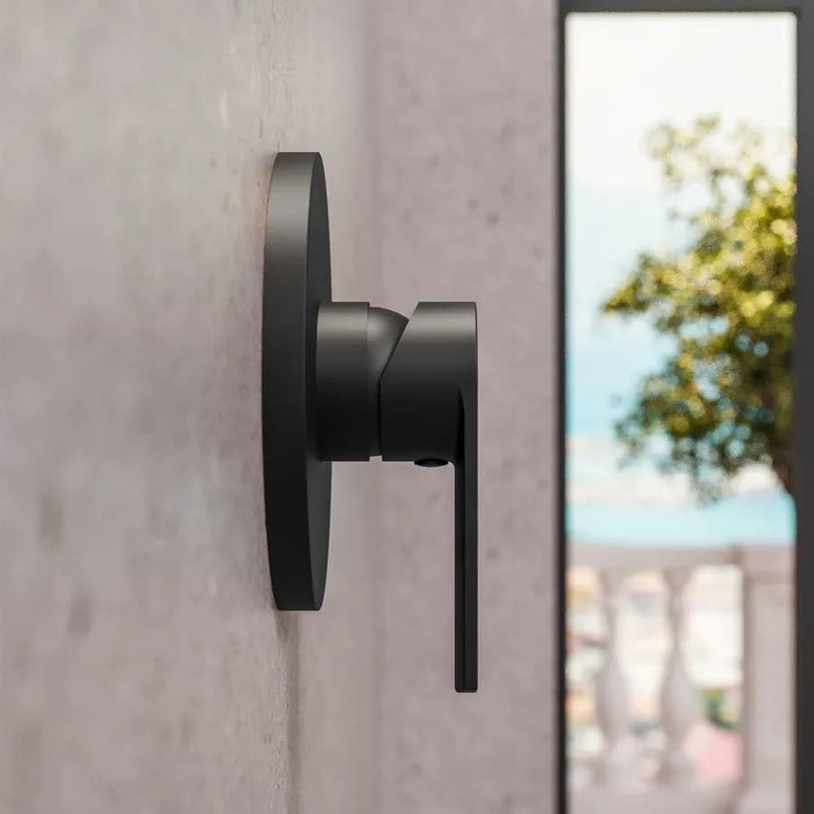 Miscelatore incasso doccia in ottone nero opaco – Fluid