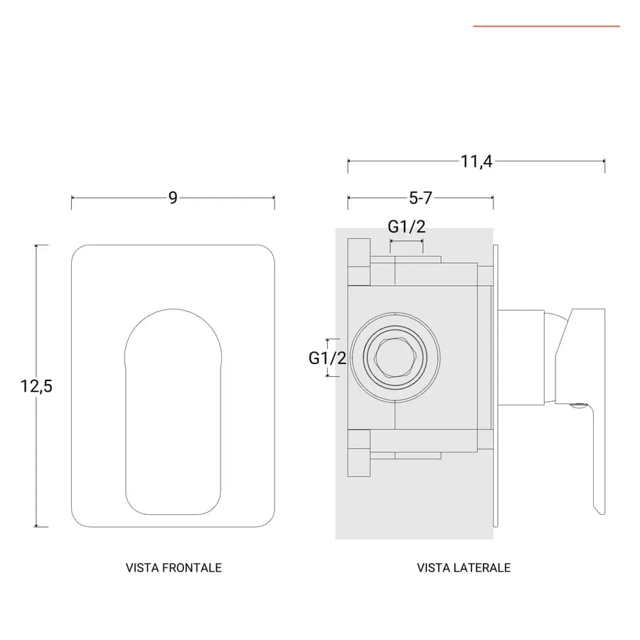 Miscelatore incasso doccia in ottone spazzolato – Fusion