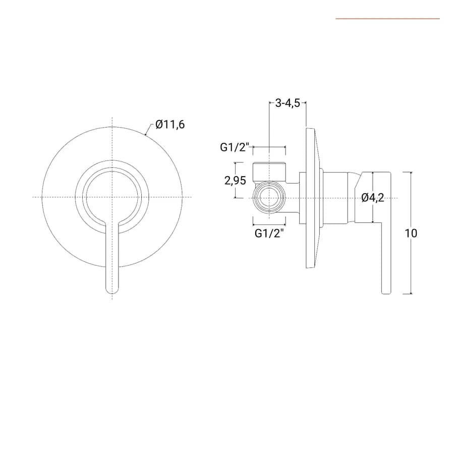 Miscelatore incasso doccia oro Gun di Jacuzzi - Rubinetteria