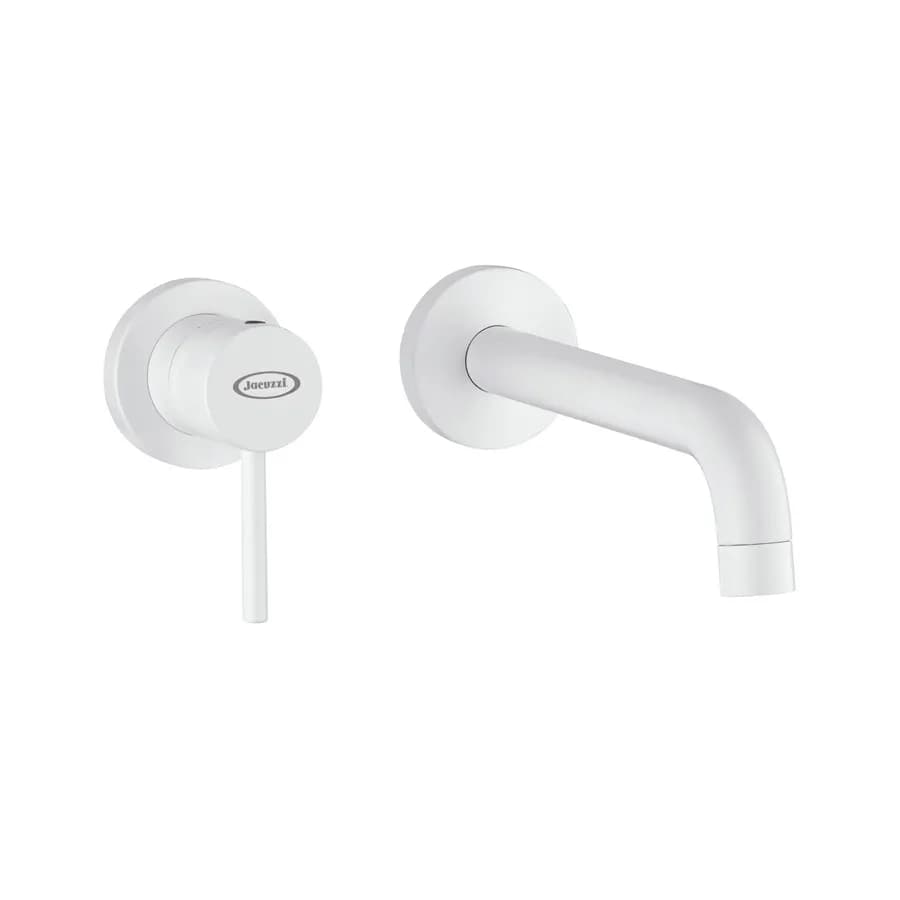 Miscelatore lavabo a muro canna 19 cm bianco opaco - Gun di Jacuzzi - Rubinetteria