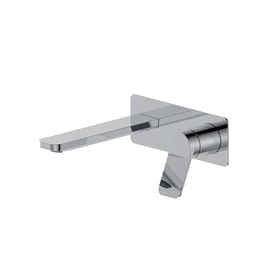 Miscelatore lavabo a muro canna 20 cm con piastra cromo – Wing