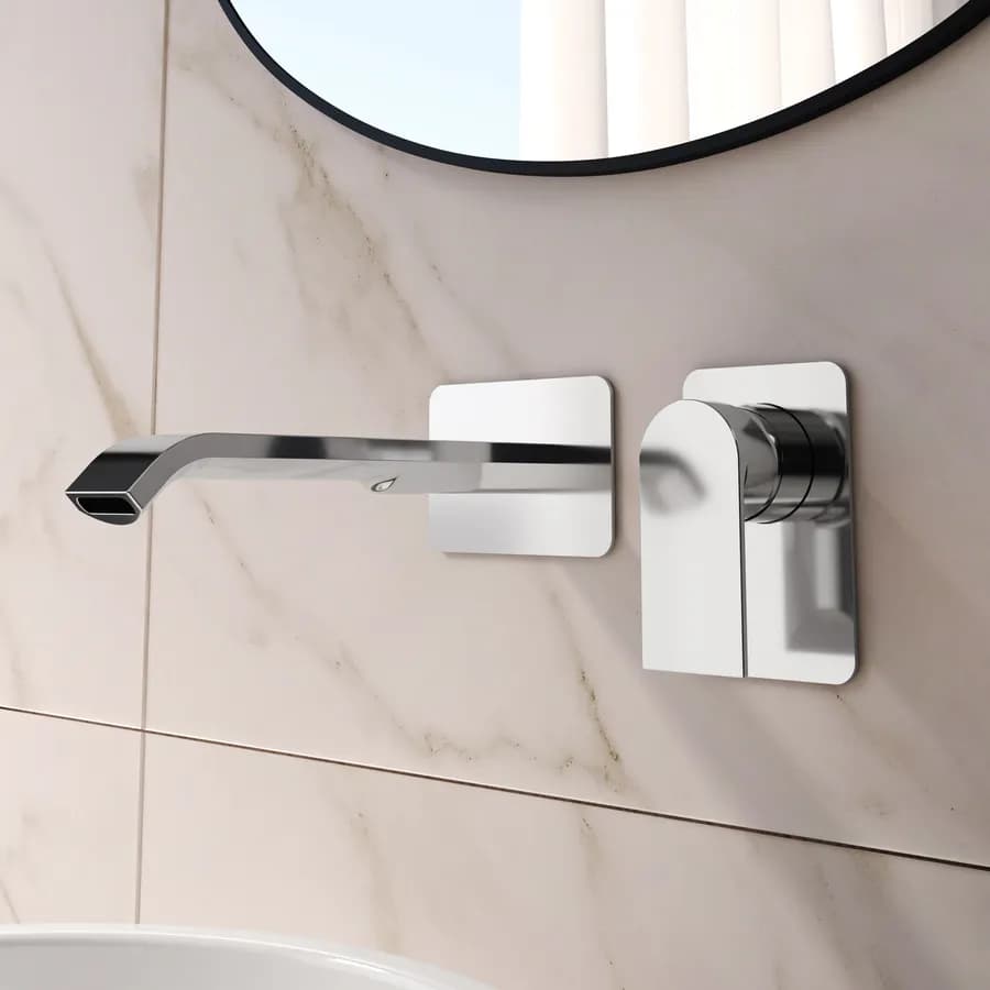 Miscelatore lavabo a muro canna 20 cm cromo– Iota