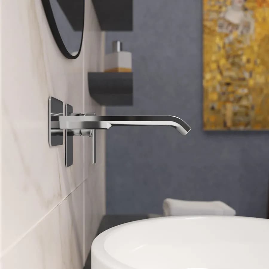 Miscelatore lavabo a muro canna 20 cm cromo– Iota