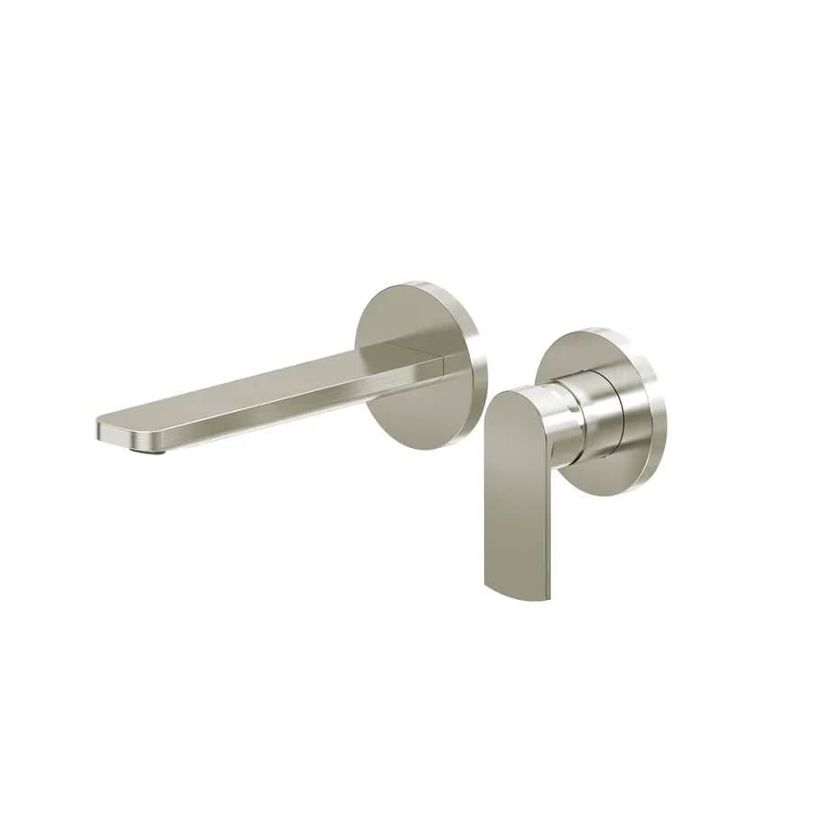 Miscelatore lavabo a muro canna 20 cm spazzolato – Fluid