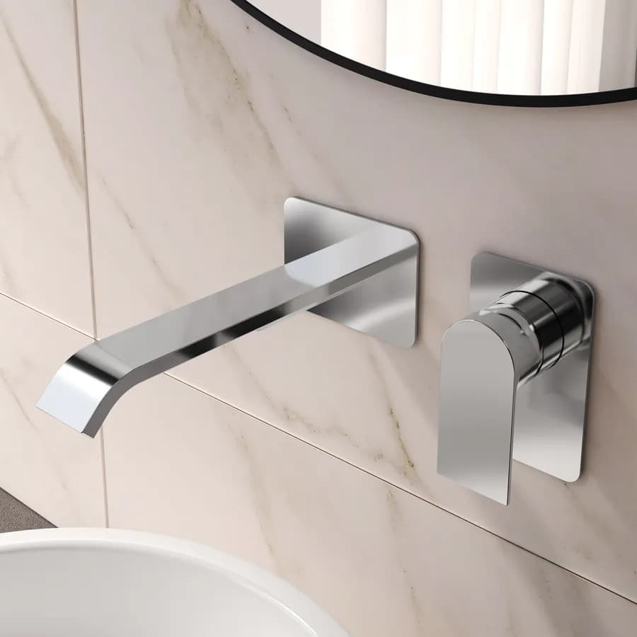 Miscelatore lavabo a muro canna 25 cm cromo– Iota