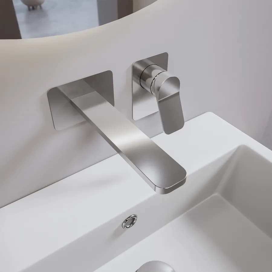 Miscelatore lavabo a muro canna 25 cm cromo– Wing