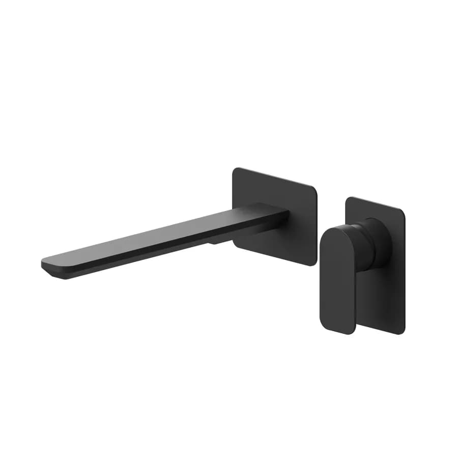 Miscelatore lavabo a muro canna 25 cm nero opaco – Fusion