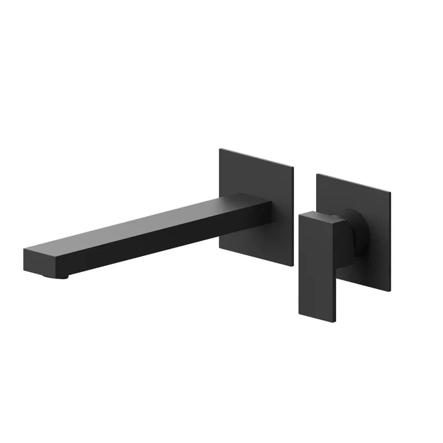 Miscelatore lavabo a muro canna 25 cm nero opaco – Kyria