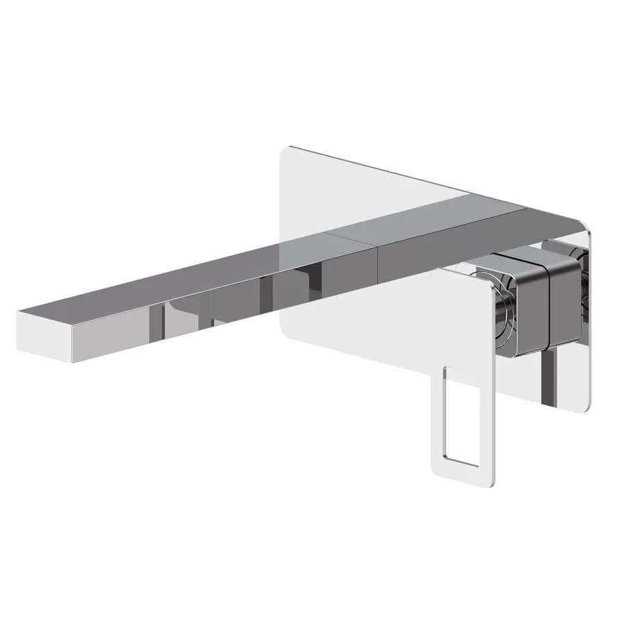 Miscelatore lavabo a muro con piastra cromo - Thano