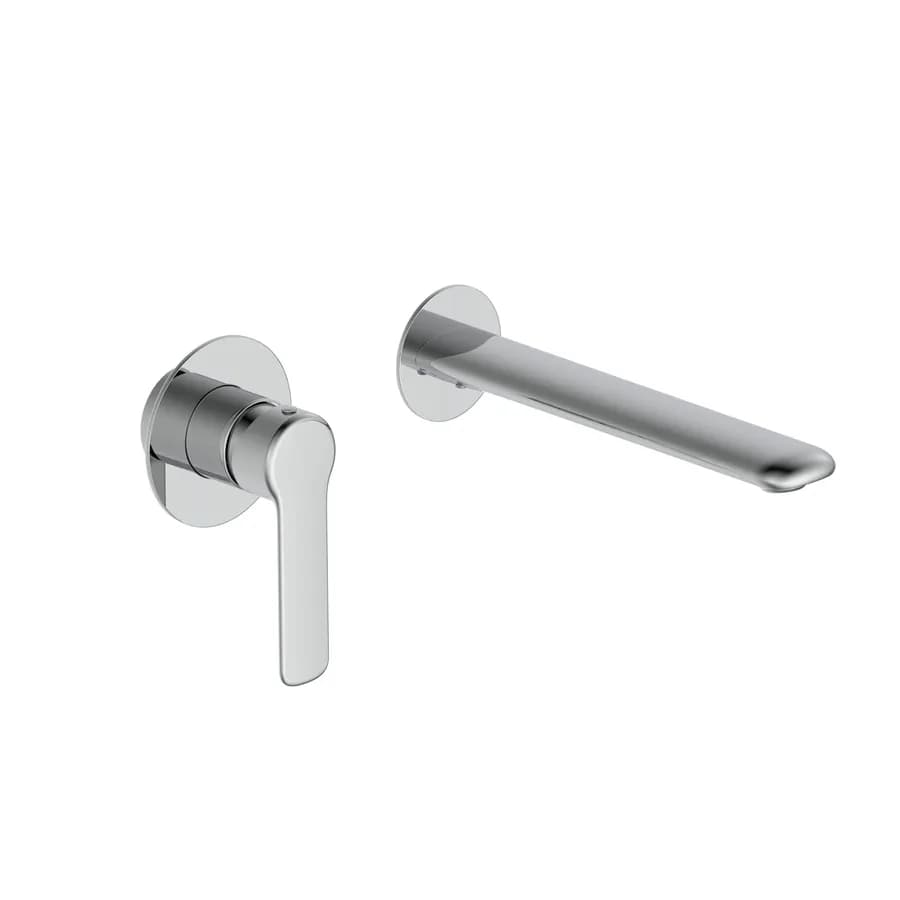 Miscelatore lavabo a muro in ottone cromo - Tila
