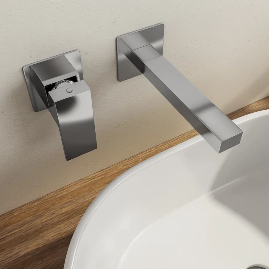 Miscelatore lavabo a muro in ottone cromo - Tiamat