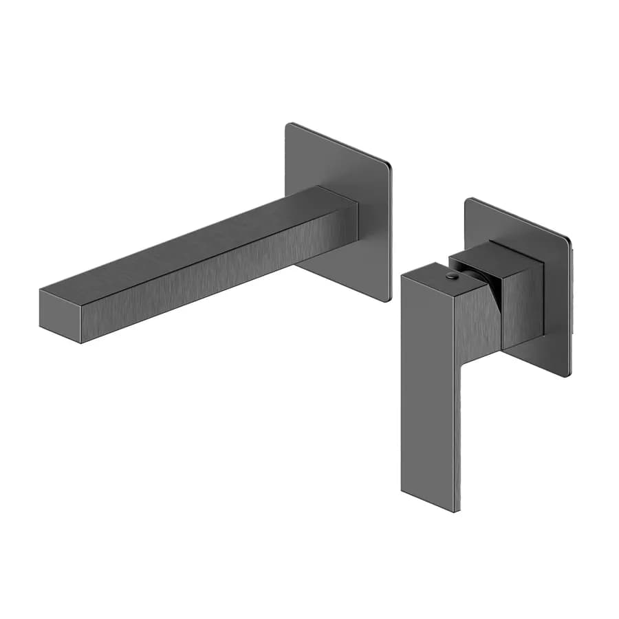 Miscelatore lavabo a muro in ottone nero spazzolato - Tiamat