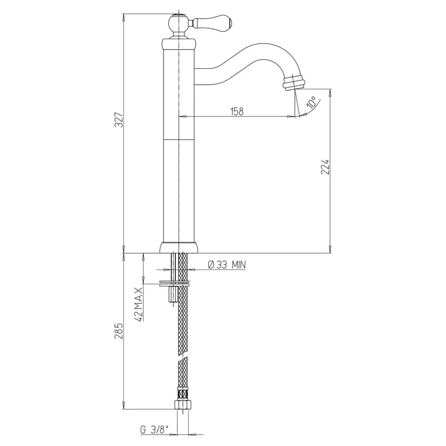 Miscelatore lavabo alto cromo e bianco Brera di Jacuzzi - Rubinetteria