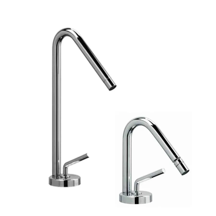 Miscelatore lavabo alto e bidet Jacuzzi - Rubinetteria serie Aquasoul per piletta click clack
