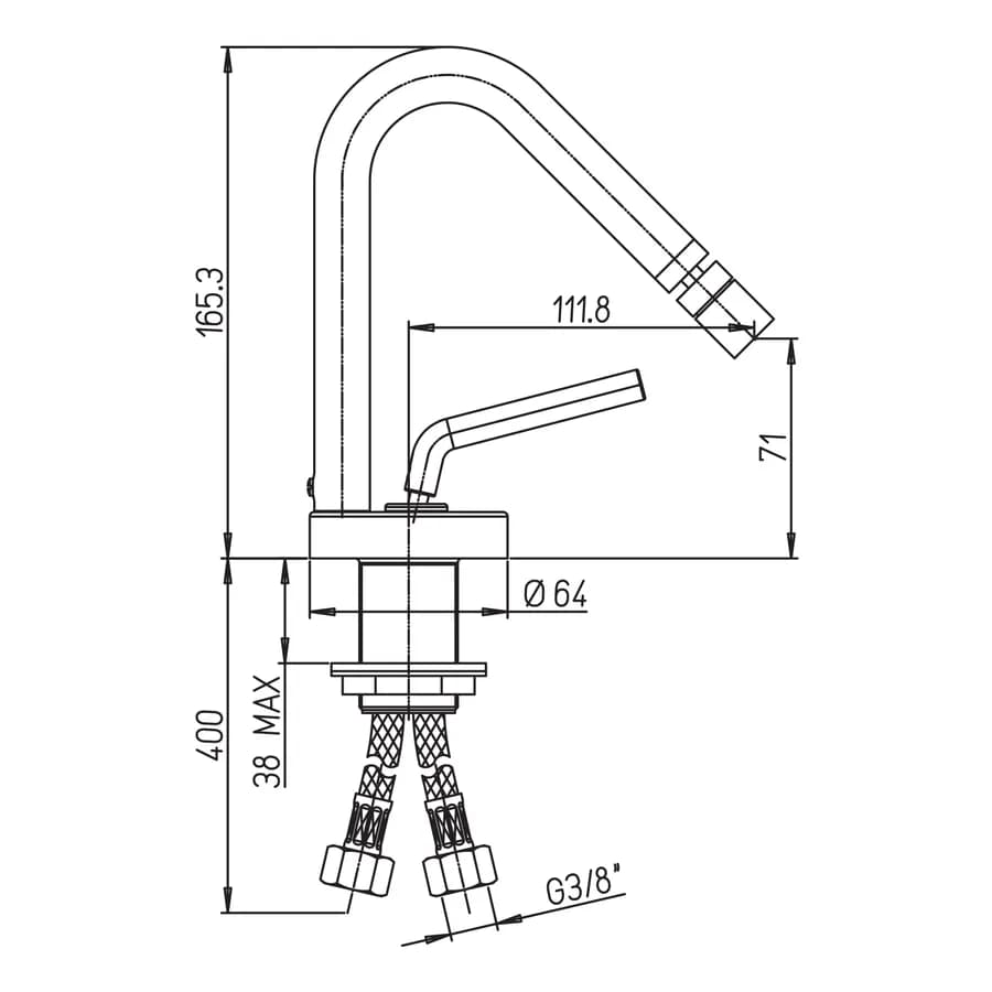 Miscelatore lavabo alto e bidet Jacuzzi - Rubinetteria serie Aquasoul per piletta click clack