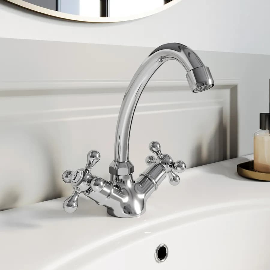 Miscelatore lavabo alto in ottone cromo - Niru