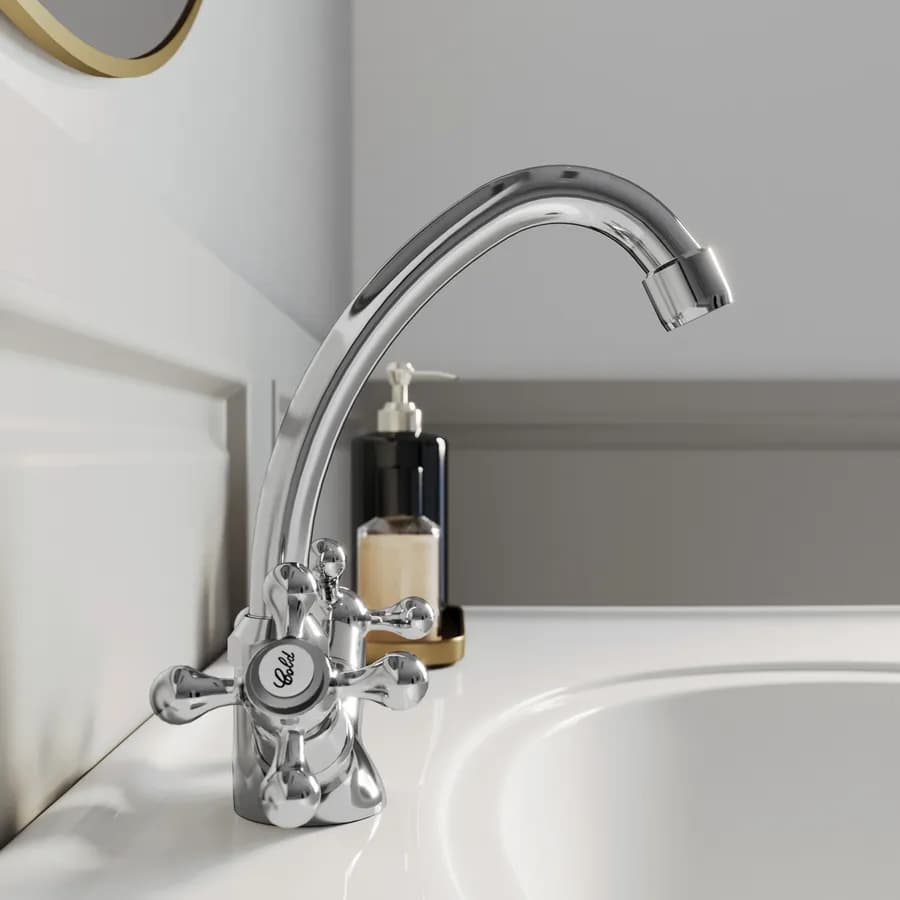 Miscelatore lavabo alto in ottone cromo - Niru