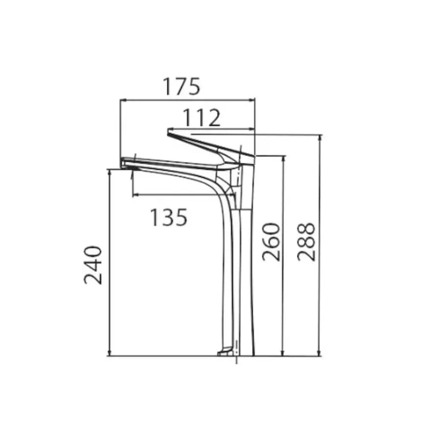 Miscelatore lavabo alto in ottone cromo - Poet
